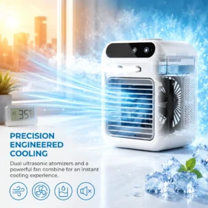 NUOYING Refroidisseur d’air portable à brumisation, ventilateur humidificateur de bureau, mini climatiseur mobile pour maison et dortoir